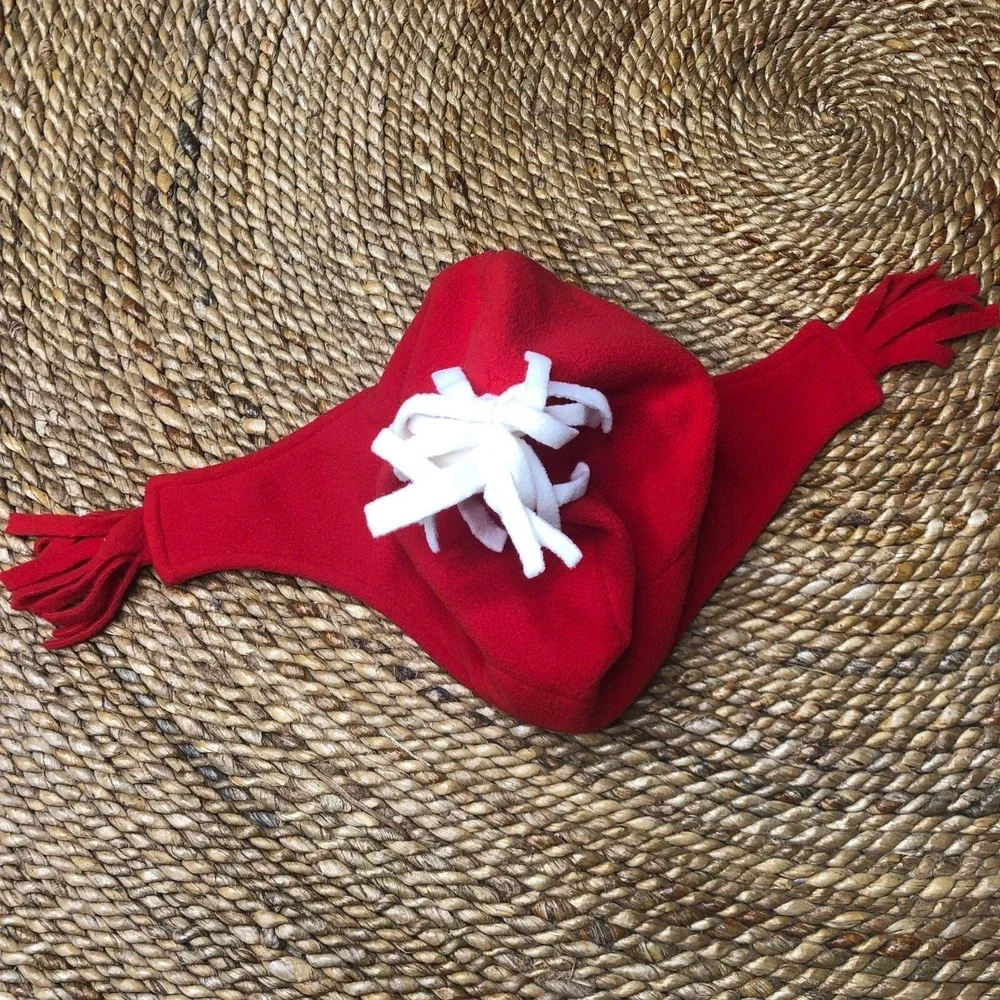 New Red Fleece Ear Flap Hat w Tassels Warm Hats Fun Snow Children's Kids Toddler
